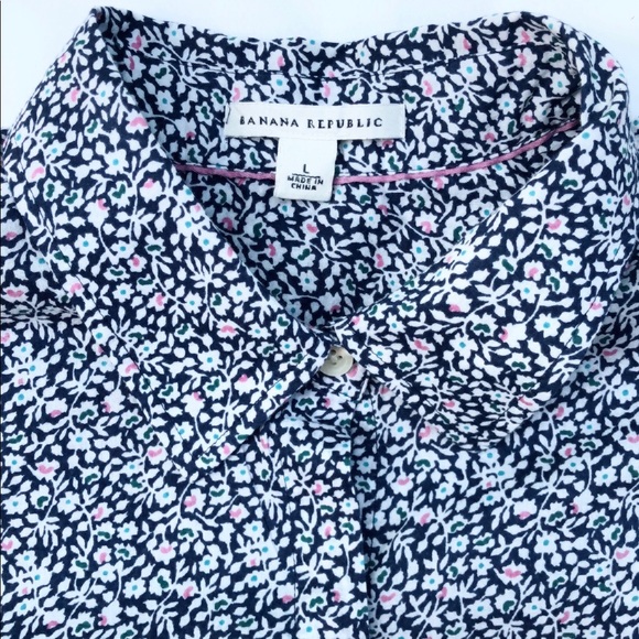 Banana Republic floral print button down shirt - Picture 6 of 6